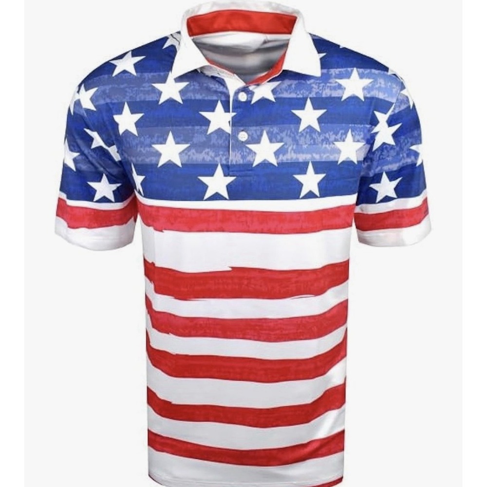 Snake Eyes Shirt Men's XXL Patriotic Flag  Performance‎ Golf Polo